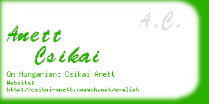 anett csikai business card